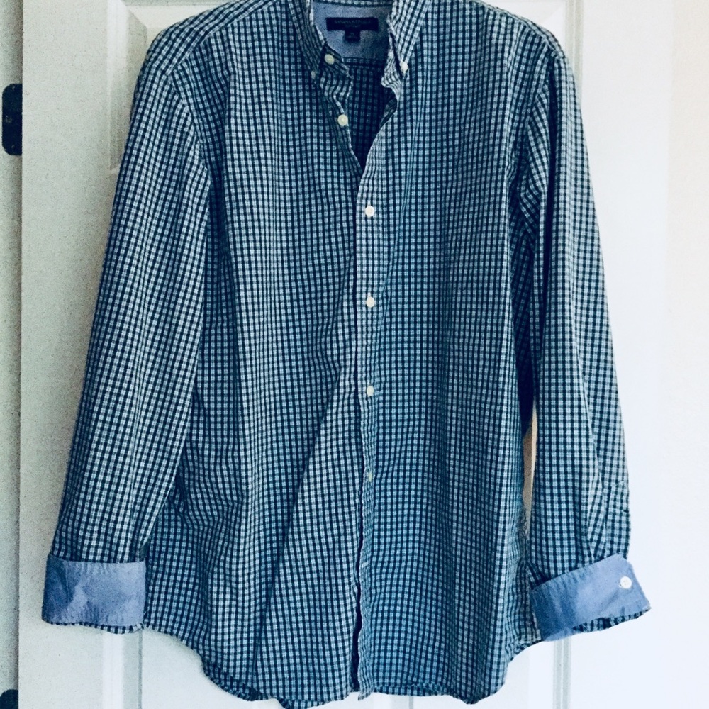 Banana Republic Blue Plaid Button Down